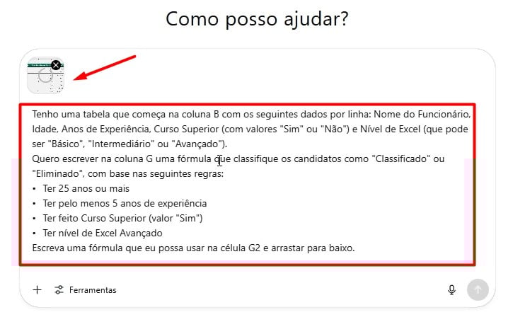 Envio de Prompt ao ChatGPT