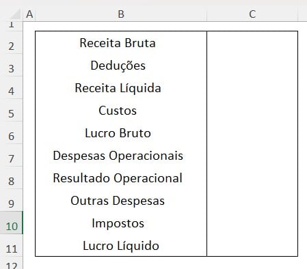 Modelo Simples de DRE no Excel