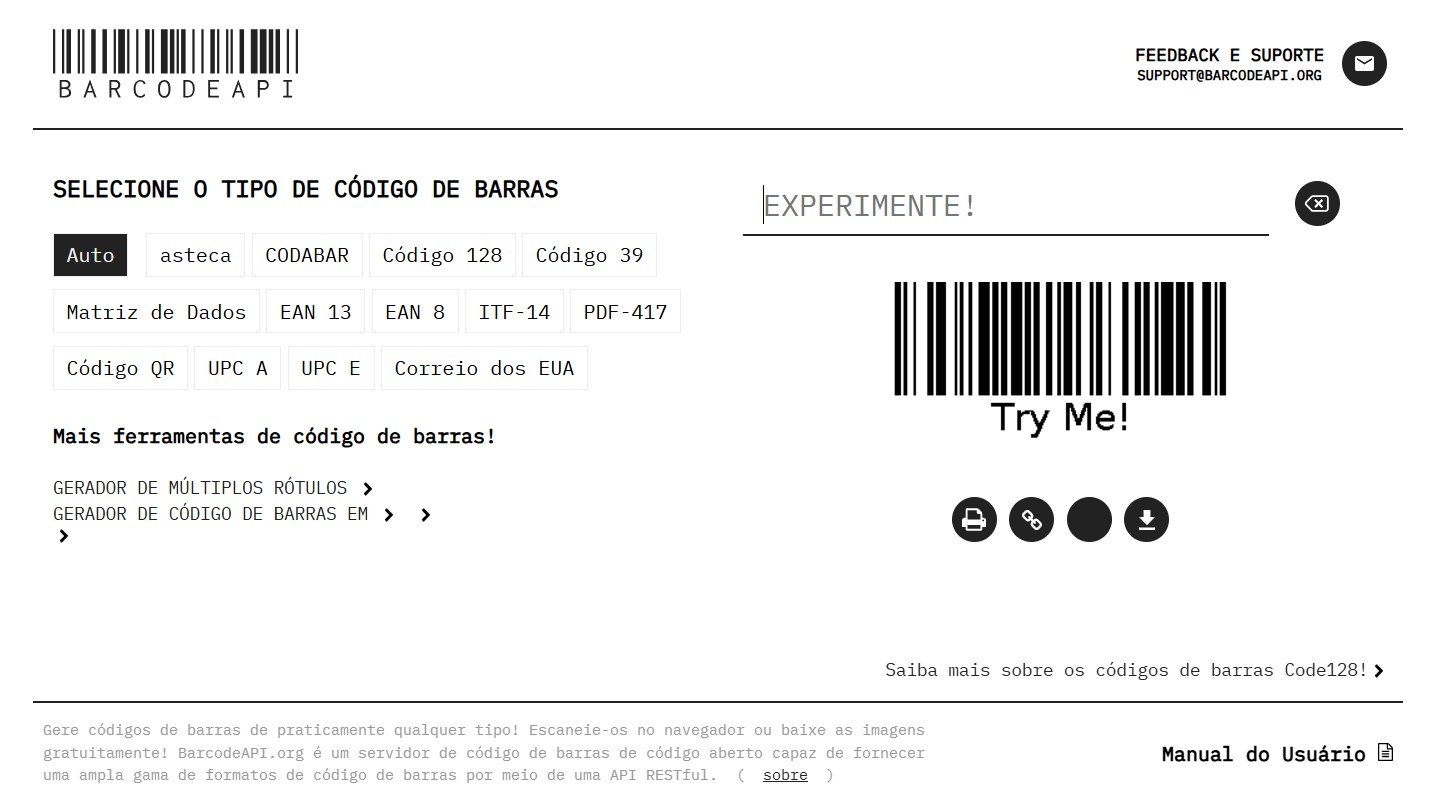 Site de Código de Barras BARCODEAPI