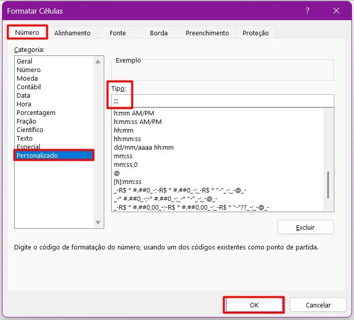 Formatando Células no Excel