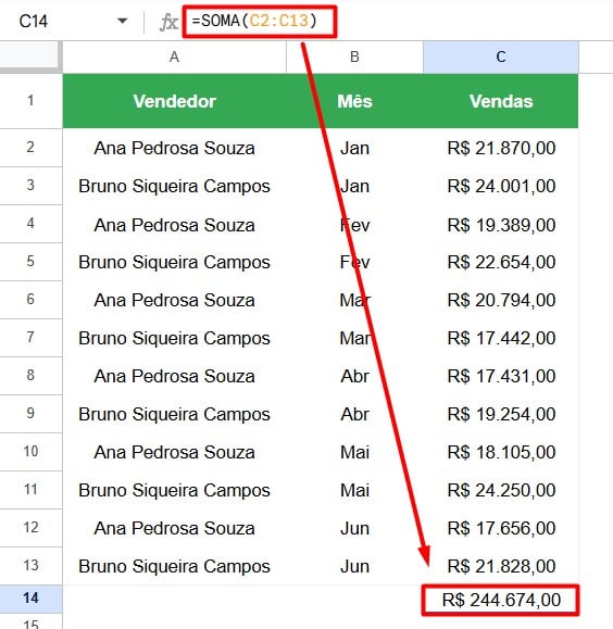 Sugestão de Fórmulas com IA no Google Sheets
