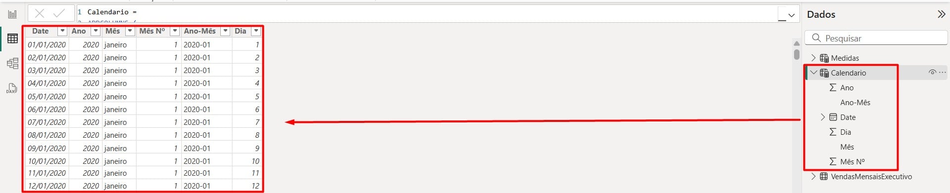 Tabela de Calendário no Power BI