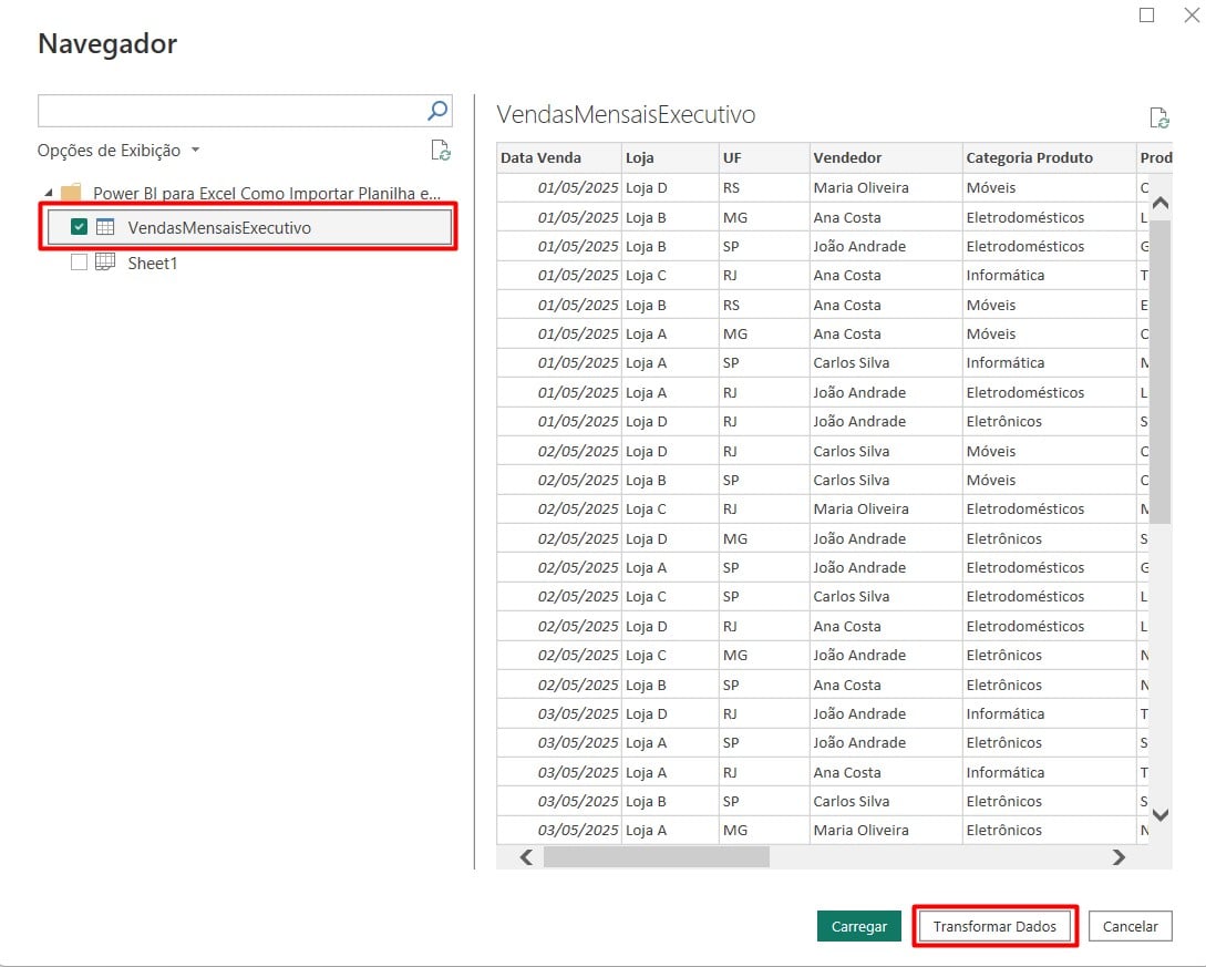Transformando Dados do Excel para o Power BI