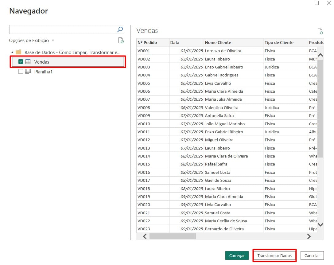 Transformando Dados do Excel para o Power BI