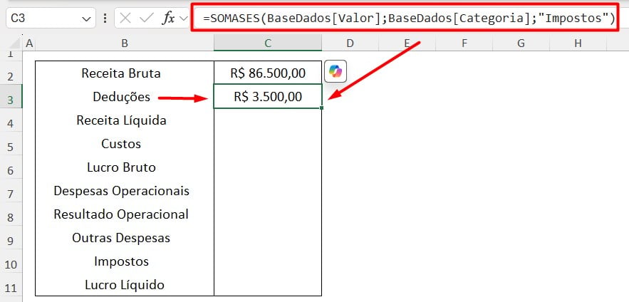 Calculando Deduções no Excel