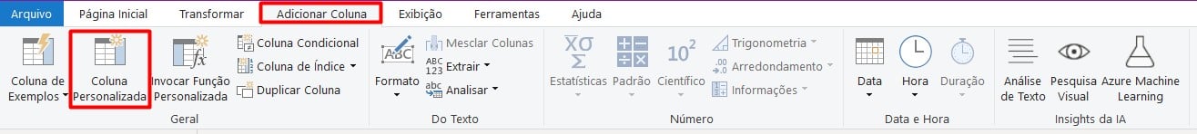Criando Coluna Personalizada no Power BI