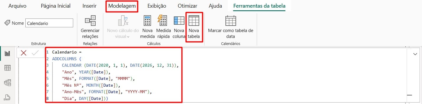 Criando Tabela de Calendário no Power BI