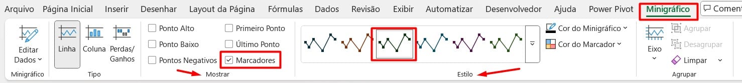 Personalizando Sparklines no Excel