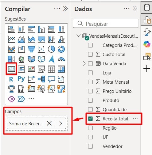 Criando Cartão no Power BI