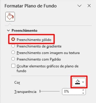 Definindo a Cor do Plano de Fundo do Layout no PowerPoint