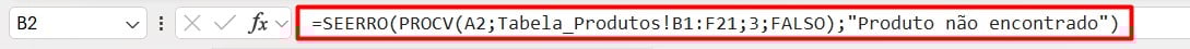 Incluindo Função SEERRO com PROCV no Excel
