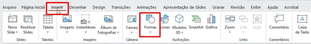 Incluindo Formas no Layout no PowerPoint