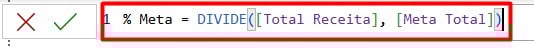 Percentual de Meta Alcançada no Power BI