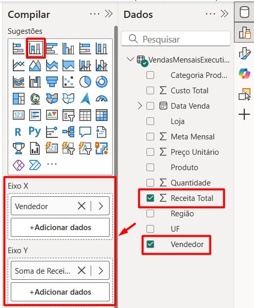 Gráfico de Colunas no Power BI