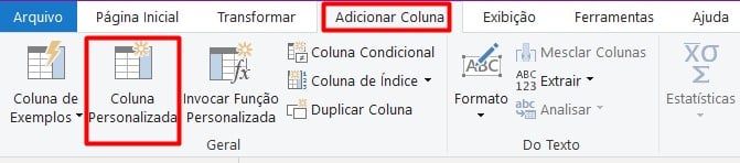 Criando Coluna Personalizada no Power Query