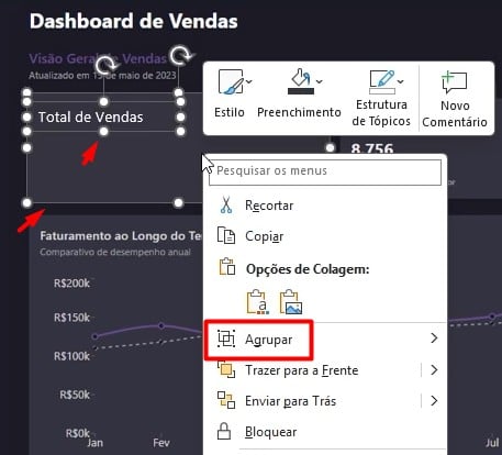 Agrupando Formas no Layout do Power Point