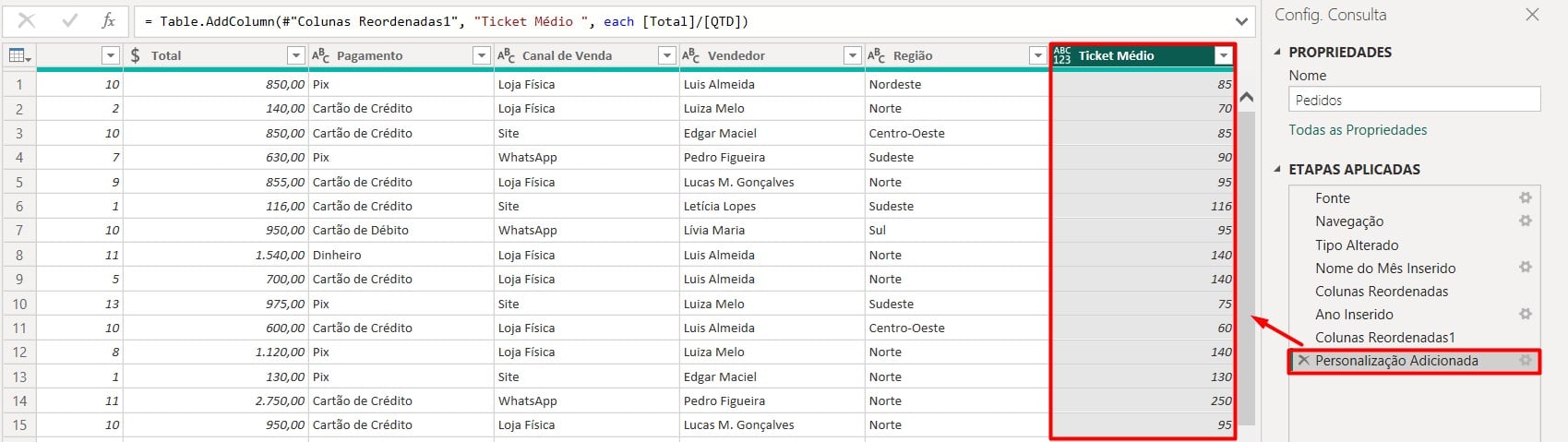 Coluna Personalizada no Power Query