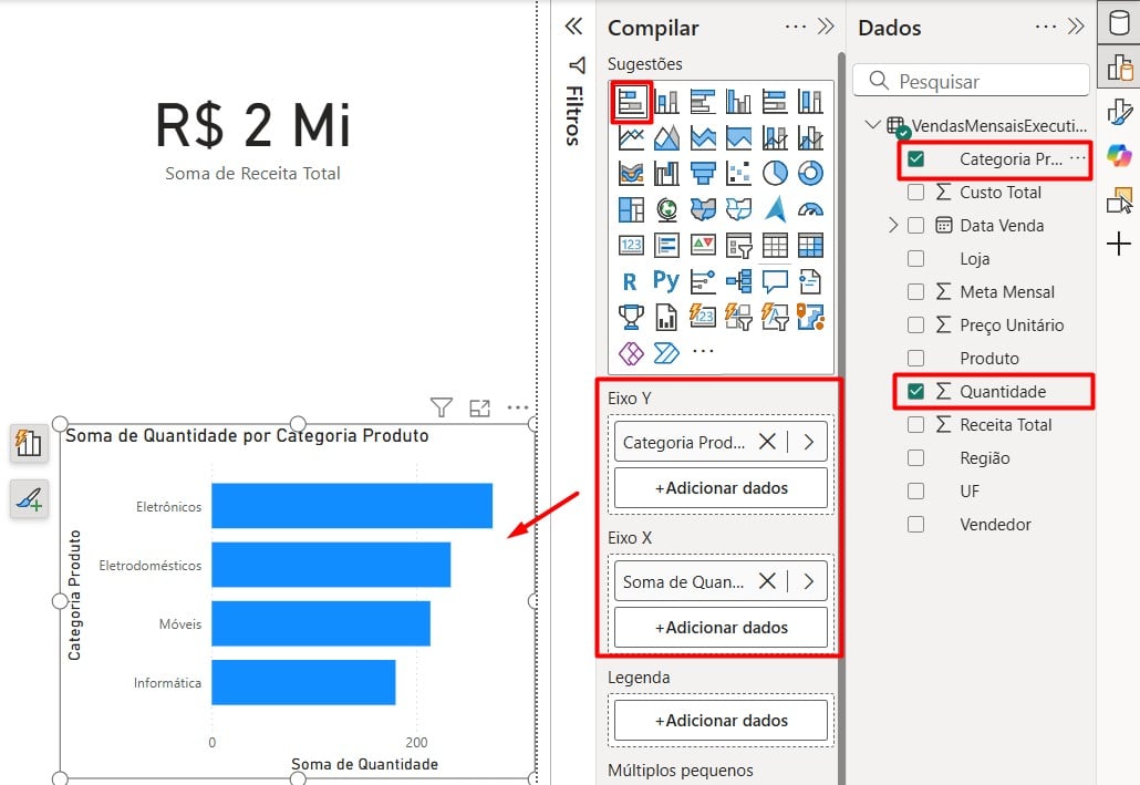 Gráfico de Barras no Power BI