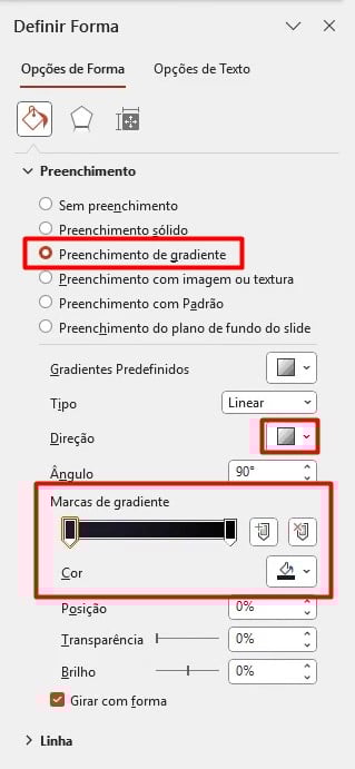 Formatando Formas dos Cartões do Layout do PowerPoint