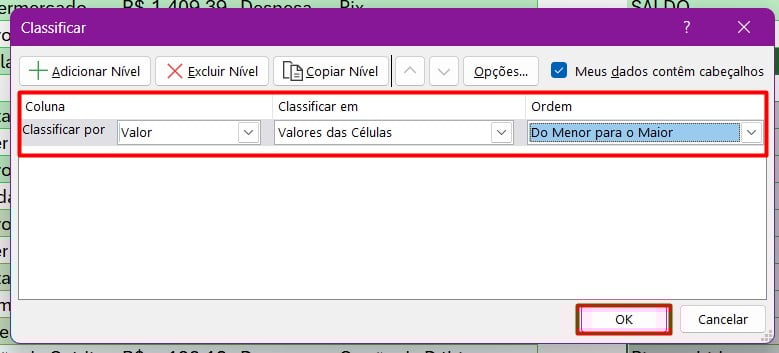 Classificando Dados no Excel