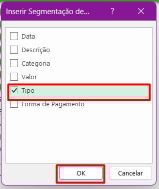 Inserindo Segmentação de Dados no Excel