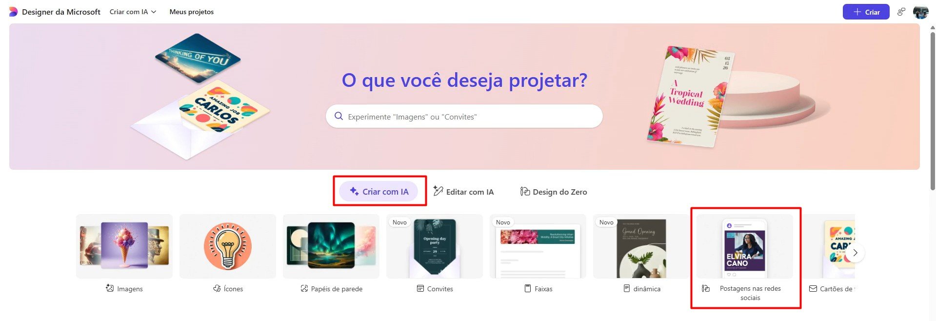 Criando Imagens com o Designer da Microsoft
