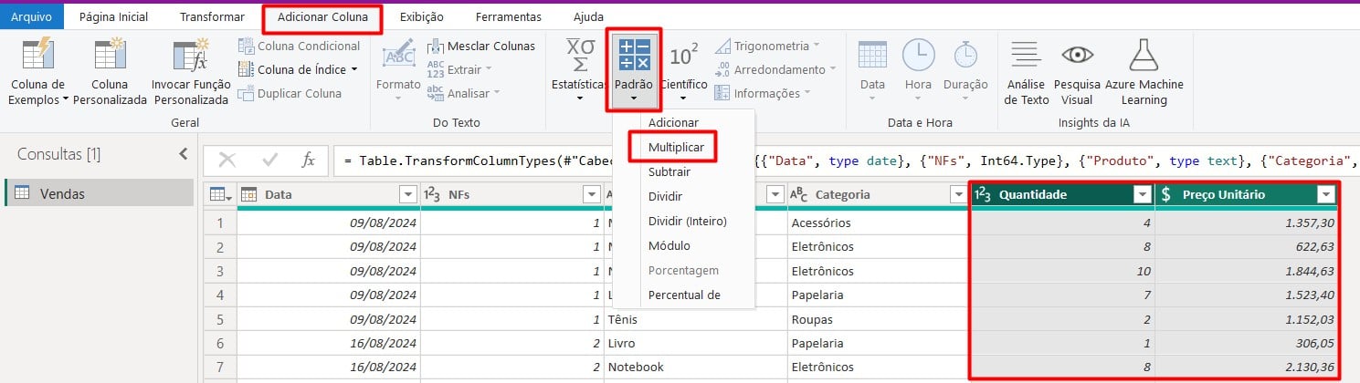 Coluna Calculada no Power Query