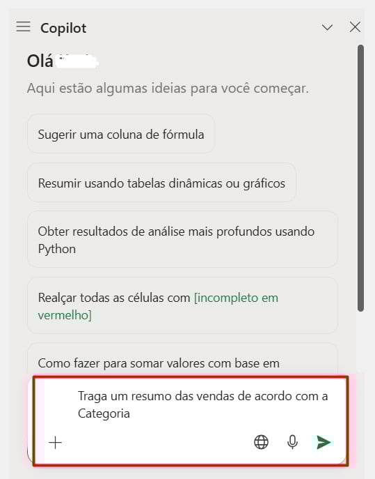 Copilot no Excel