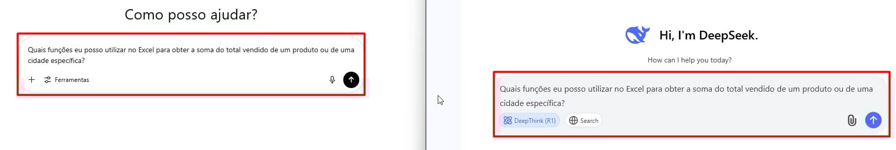 Envio de Prompt ao ChatGPT e DeepSeek