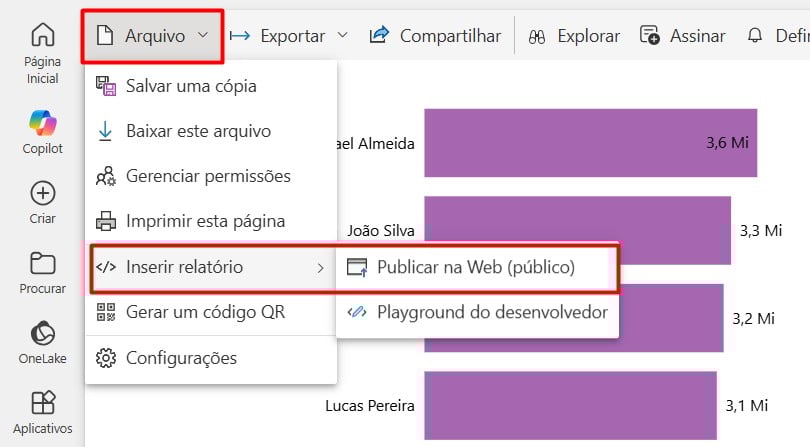 Incorporando Dados no Power BI Service