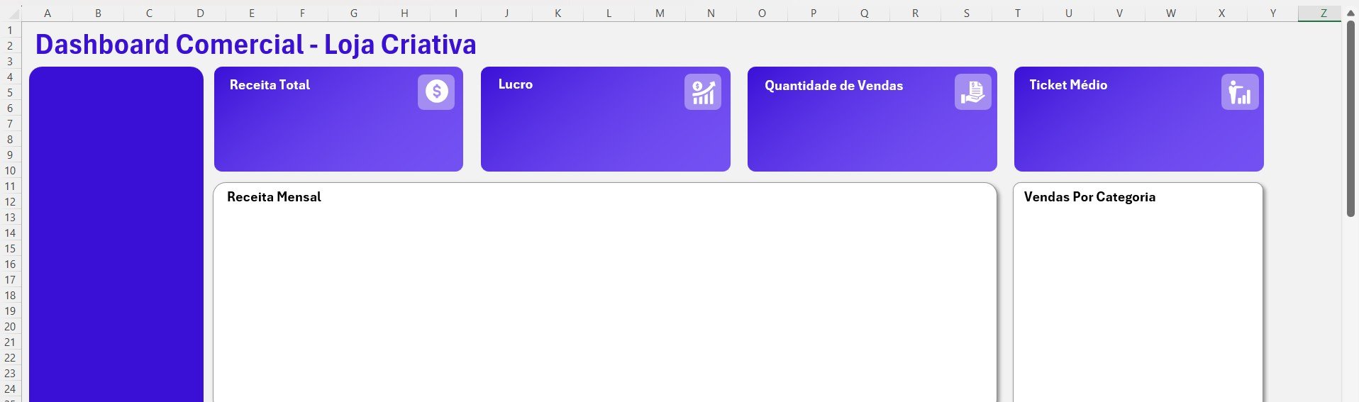 Modelo de Layout para Dashboard no Excel