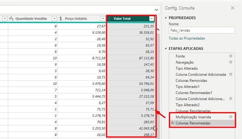 Multiplicação de Colunas no Power Query