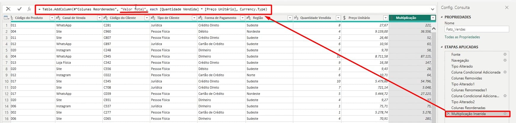 Alterando a Linguagem M da Etapa Aplicada no Power Query
