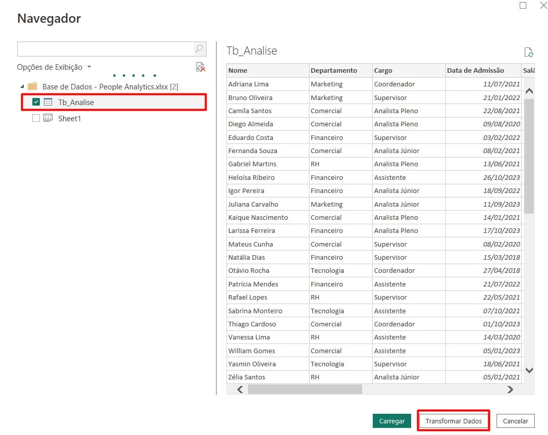 Importando Tabela do Excel para o Power BI