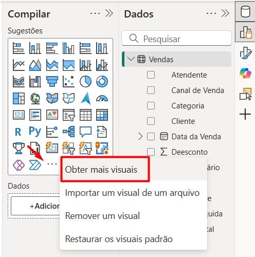 Obtendo Mais Visuais no Power BI