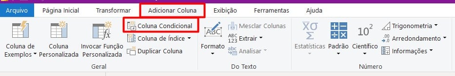 Coluna Condicional no Power Query