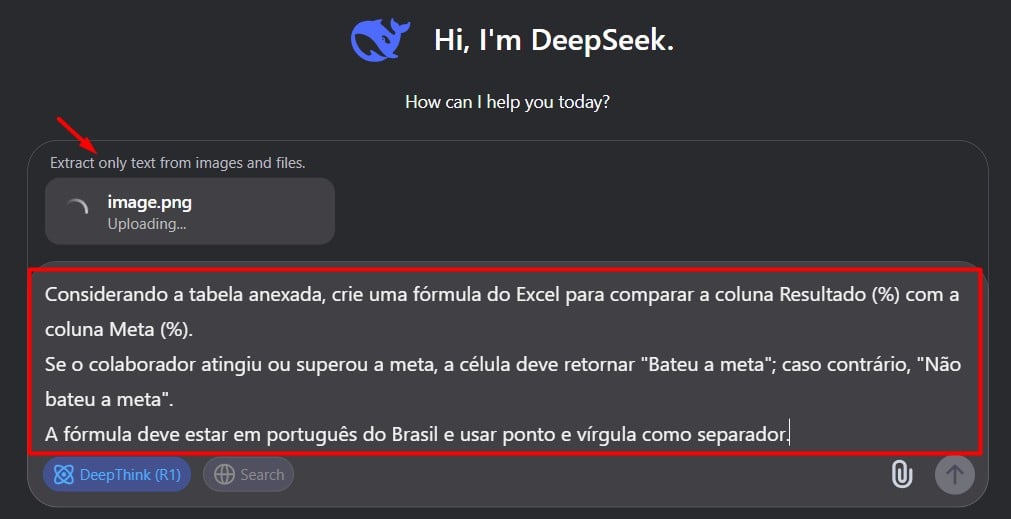 Enviando Prompt ao DeepSeek