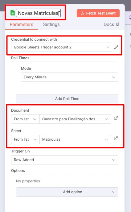 Configurando Fluxo de Trabalho no N8N