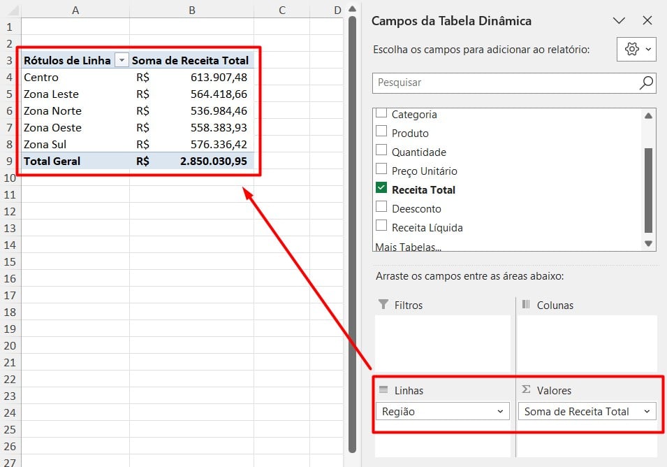 Tabela Dinâmica no Excel