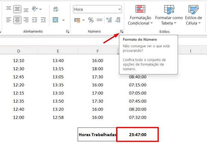 Formatando Horas no Excel