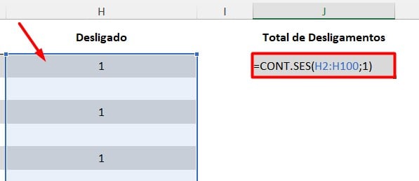 Função CONT.SES no Excel