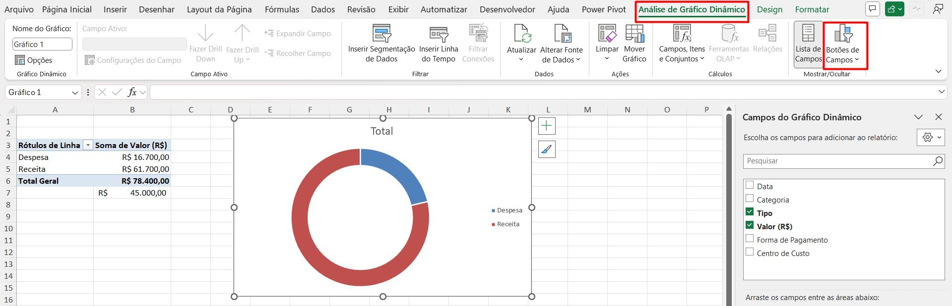 Personalizando o Gráfico de Rosca no Excel
