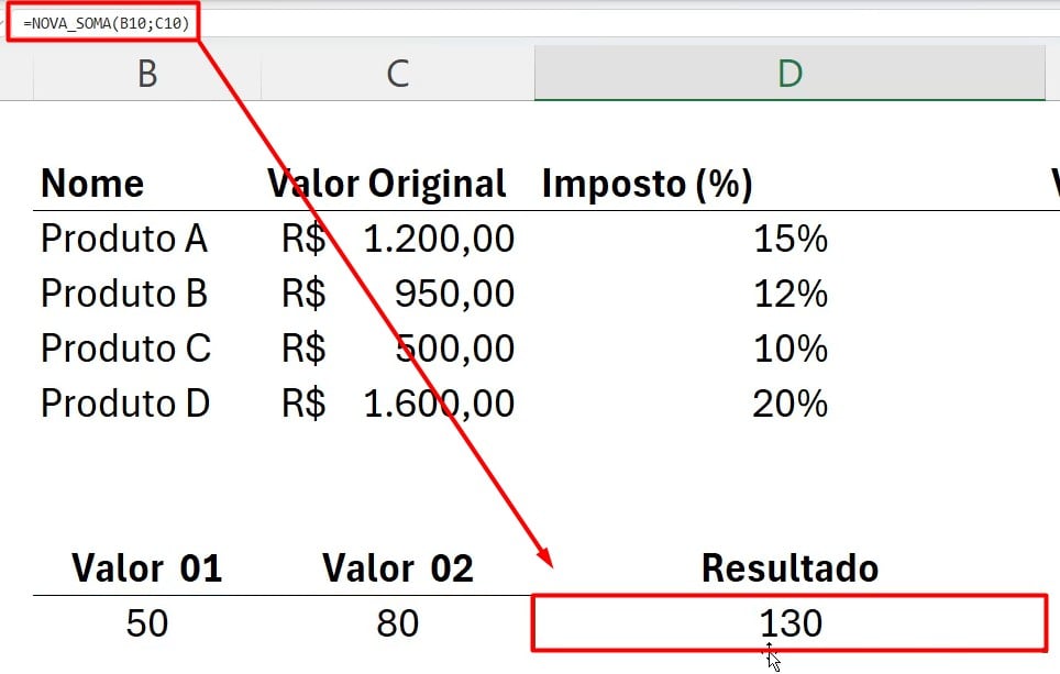 Aplicando Fórmula Registrada no Excel