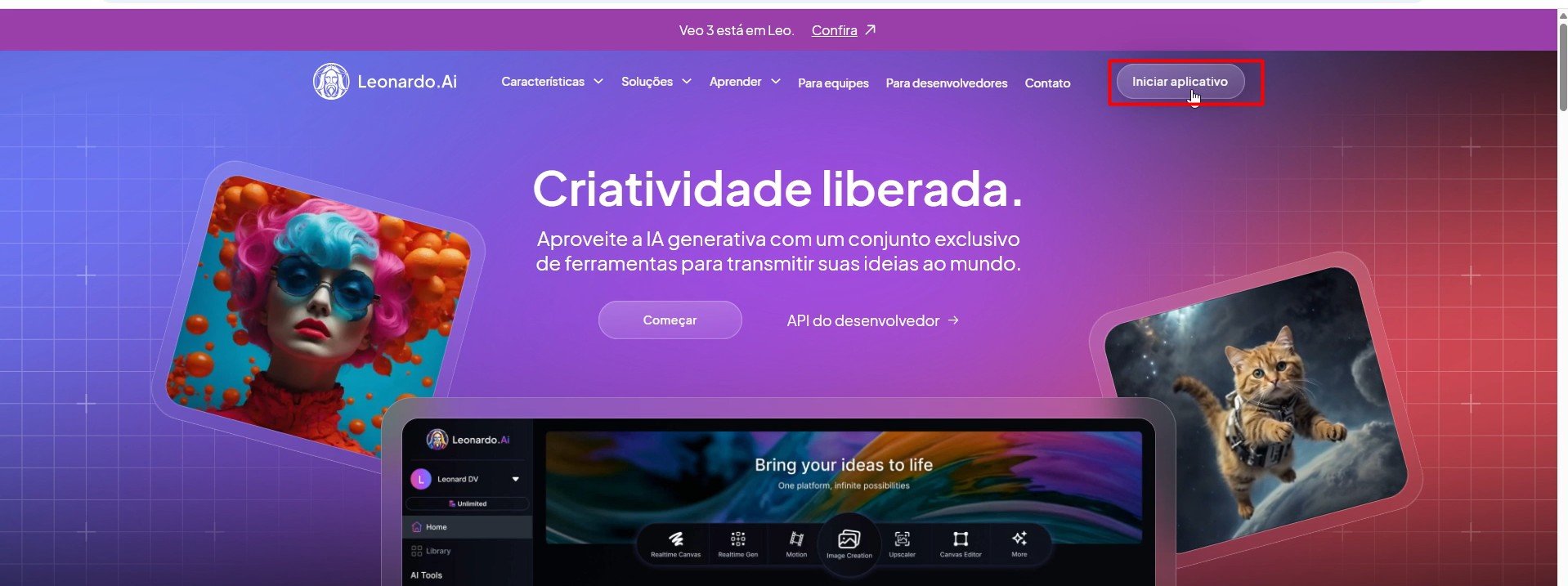 Criando Imagens com o Leonardo IA