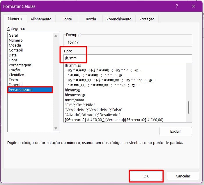 Formatando Horas no Excel