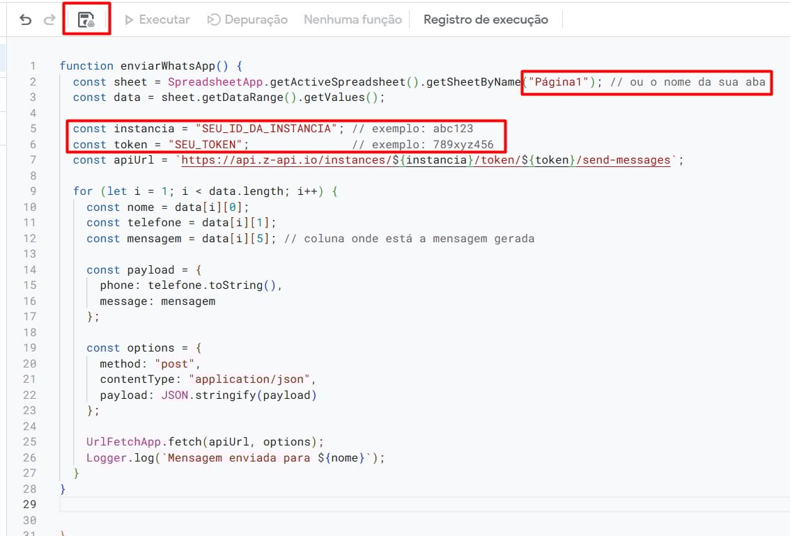 Criando Código no App Script do Google Sheets