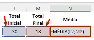 Função MÉDIA no Excel