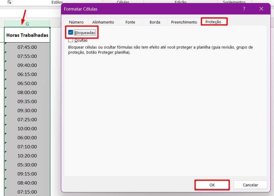 Bloqueando Células com Fórmulas no Excel