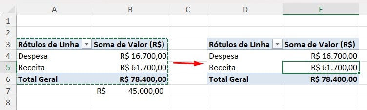 Copiando e Colando Tabela Dinâmica no Excel