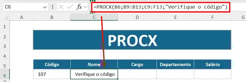 PROCX no Excel